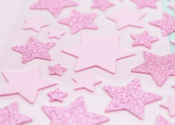 Glitter Decorative  Kids Sticker Printing , Pink EVA Custom Puffy Stickers