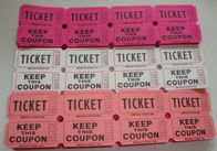 Non Toxic Perforated lottery Ticket Printing Raffle Coupon Paper Supply Disposable