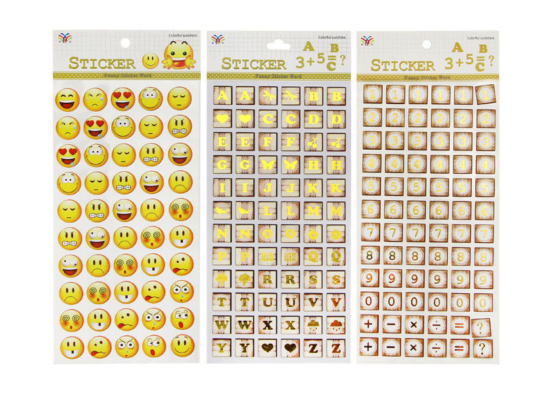 Adhesive Kids Sticker Printing Smily Face Emoji Or Letter Symbols Patten