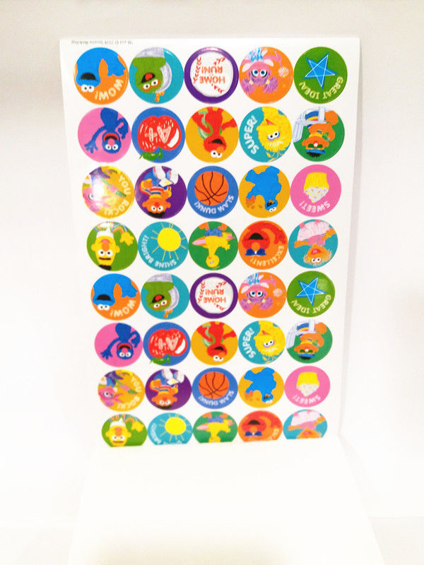 Round Kids Paper Sticker Book Printing , Personalized Stickers