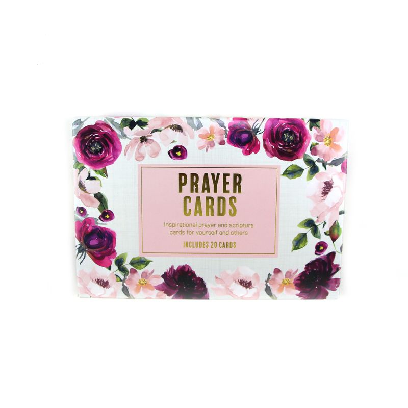 Pink Flower Pattern Children'S Learning Flash Cards For Prayer Purpose