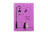 Picture Custom Daily Journal  Frosted Plastic Book Cover Sparkling Purple Glitter