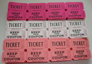 Non Toxic Perforated lottery Ticket Printing Raffle Coupon Paper Supply Disposable