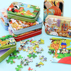 Baby Cartoon Animal Puzzle Print Jigsaw Puzzle Educational Toy With A Tin Box