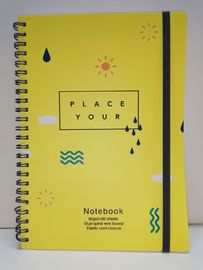 Yellow Color PVC Hard Cover Spiral Notebook Printing For Promotional Gift