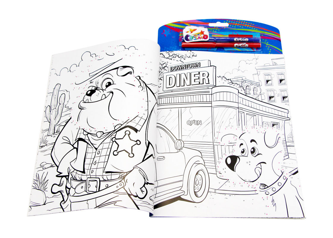 Custom Full Coloring Book Printing with brush , Kids Toddler Painting Coloring Pages
